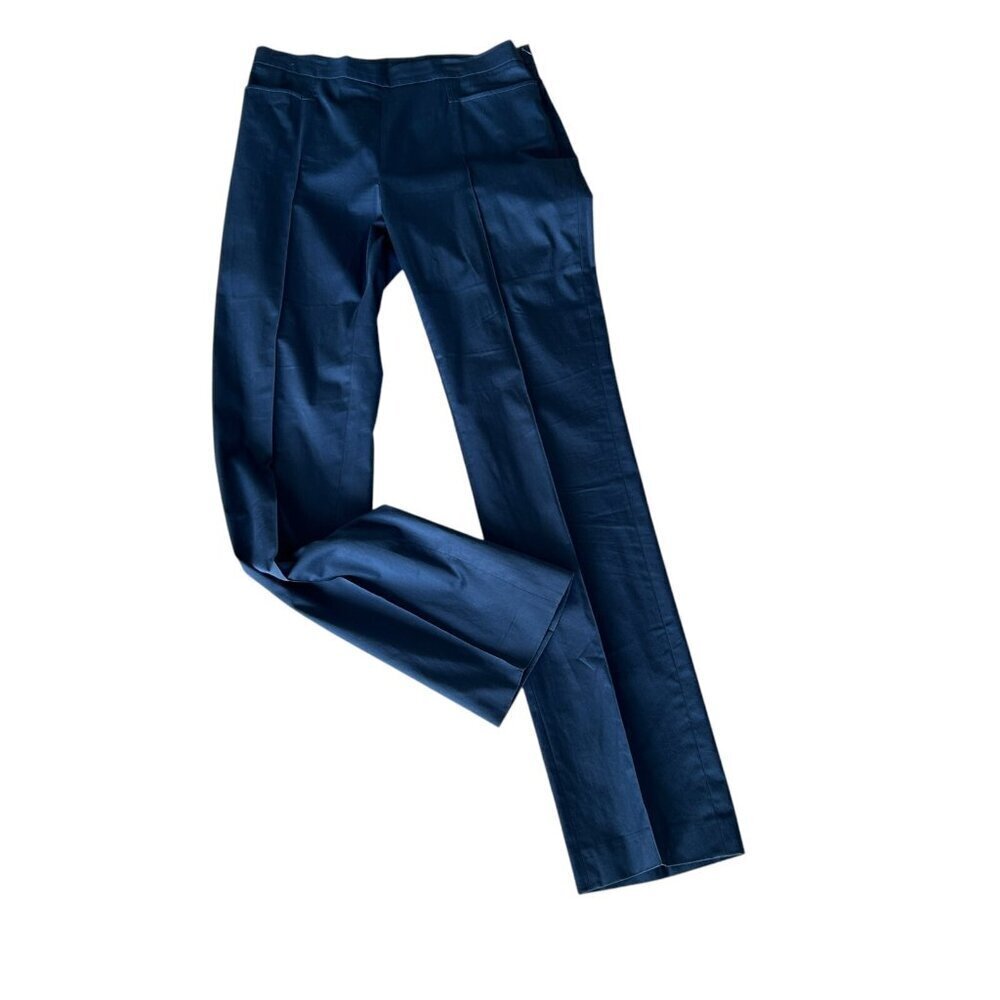 Akris Punto Dark Teal Flat Front Side Zip Straight Leg Pants Size 6